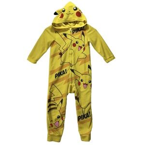 Pokemon Pikachu Unisex Kids One Piece Size XS Sleepwear Anime Cosplay Costume